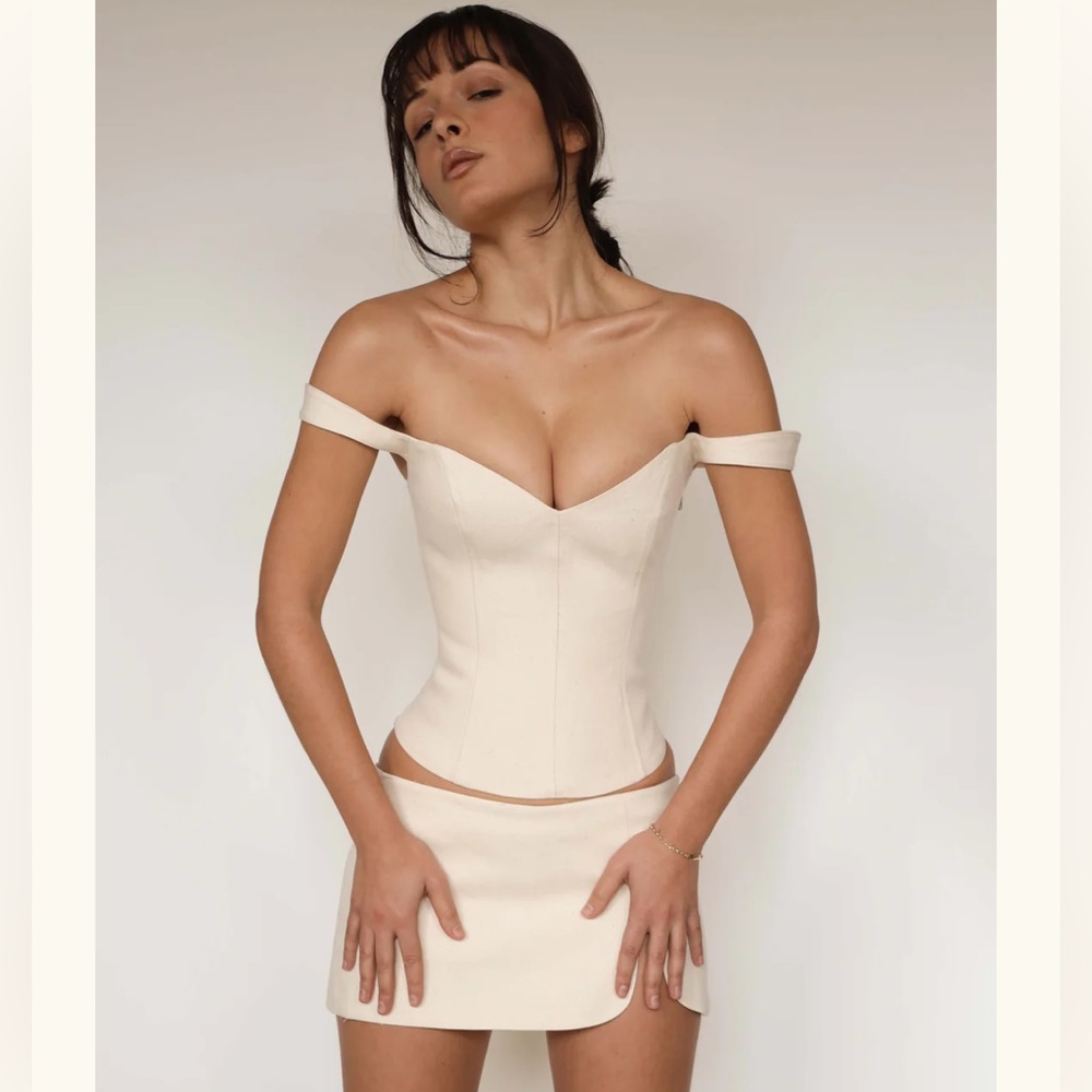 Mirror Palais Muslin Bustier and Mini Skirt